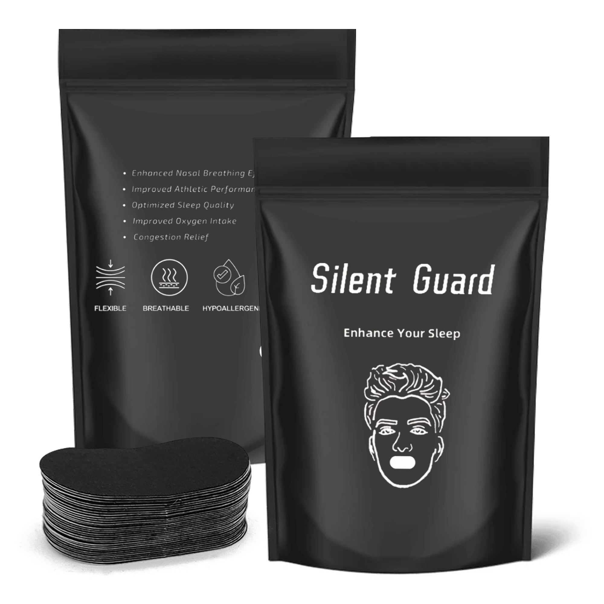 Silent Guard Mouth Tape – 60 Strips | Better Sleep, Less Snoring